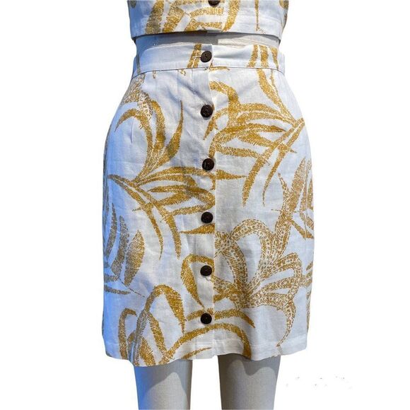 Minkpink Paradise Linen Mini Skirt & Crop Top XS/S - Picture 4 of 11
